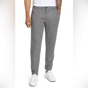 Club Monaco Lex Donegal wool blend tailored jogger gray twill pants size XL